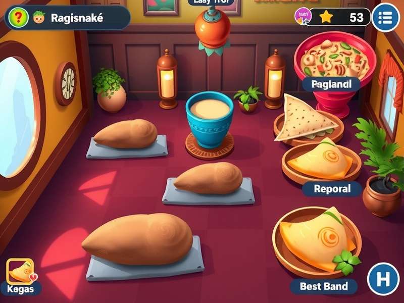 Masala Magic Café Game Interface Showing Colorful Indian Café Setting
